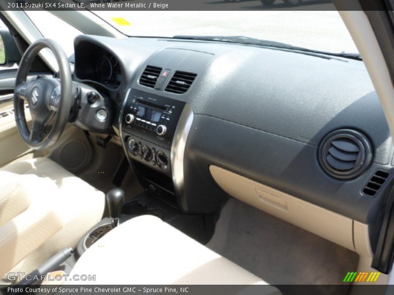 White Water Metallic / Beige 2011 Suzuki SX4 Sedan LE