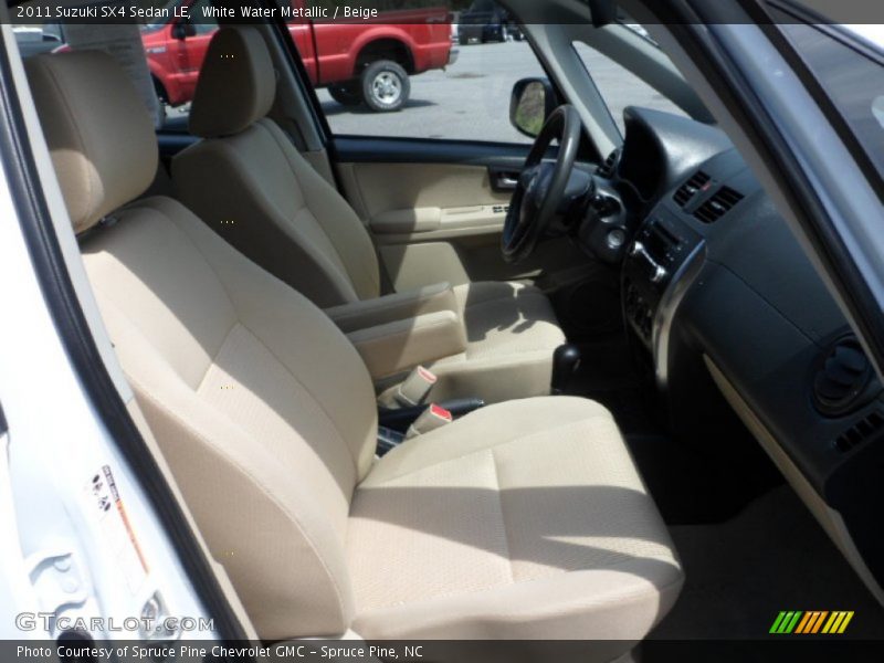 White Water Metallic / Beige 2011 Suzuki SX4 Sedan LE