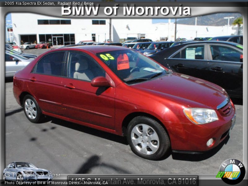 Radiant Red / Beige 2005 Kia Spectra EX Sedan