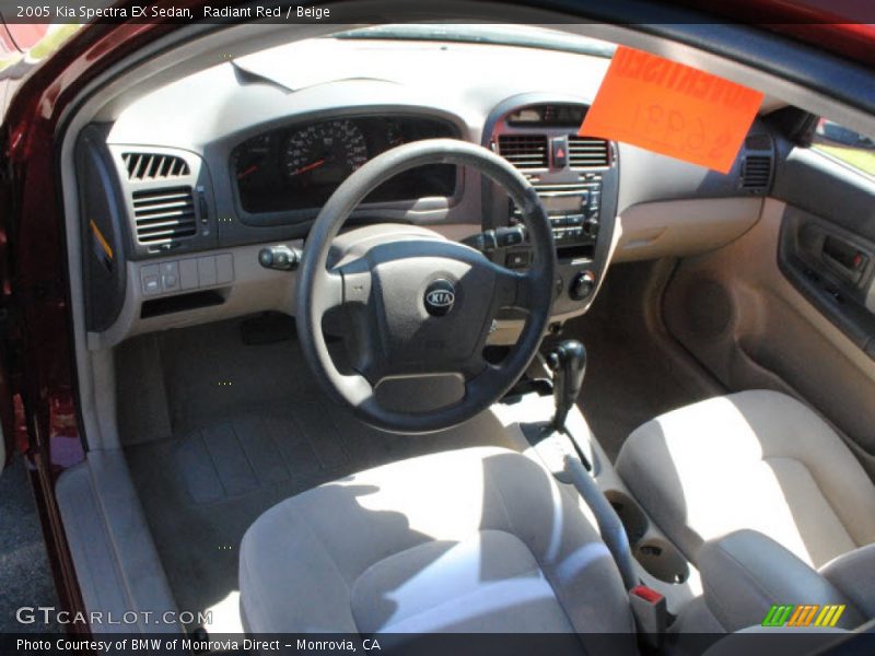 Radiant Red / Beige 2005 Kia Spectra EX Sedan