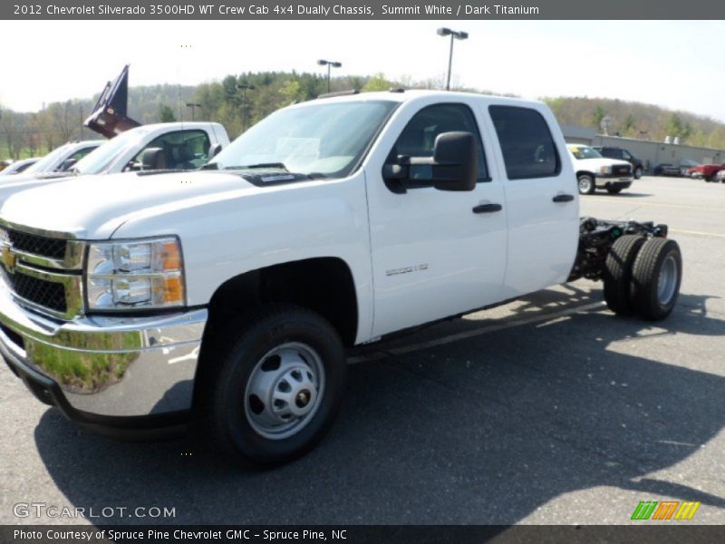 Summit White / Dark Titanium 2012 Chevrolet Silverado 3500HD WT Crew Cab 4x4 Dually Chassis