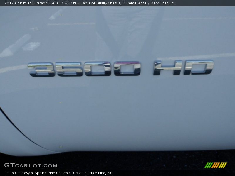 Summit White / Dark Titanium 2012 Chevrolet Silverado 3500HD WT Crew Cab 4x4 Dually Chassis