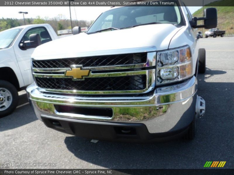 Summit White / Dark Titanium 2012 Chevrolet Silverado 3500HD WT Crew Cab 4x4 Dually Chassis