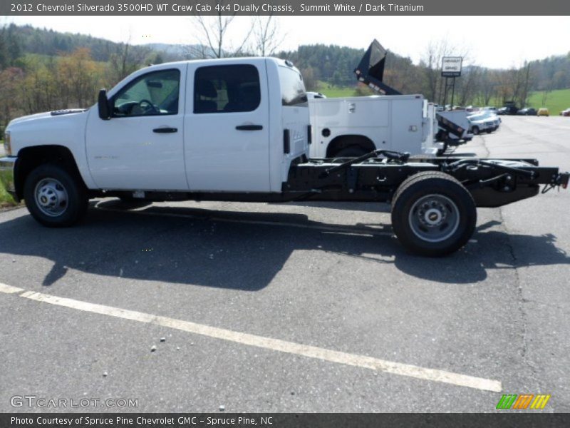 Summit White / Dark Titanium 2012 Chevrolet Silverado 3500HD WT Crew Cab 4x4 Dually Chassis