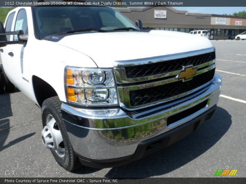 Summit White / Dark Titanium 2012 Chevrolet Silverado 3500HD WT Crew Cab 4x4 Dually Chassis