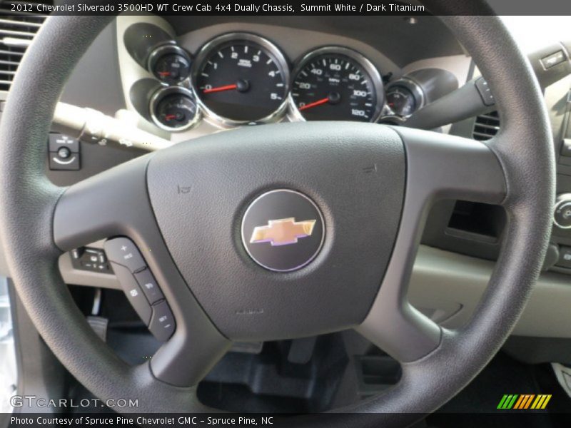 Summit White / Dark Titanium 2012 Chevrolet Silverado 3500HD WT Crew Cab 4x4 Dually Chassis