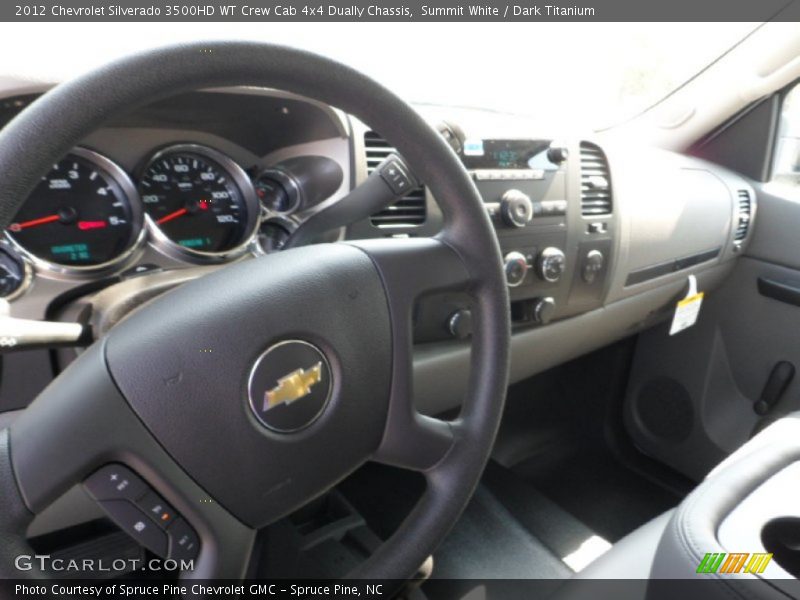 Summit White / Dark Titanium 2012 Chevrolet Silverado 3500HD WT Crew Cab 4x4 Dually Chassis