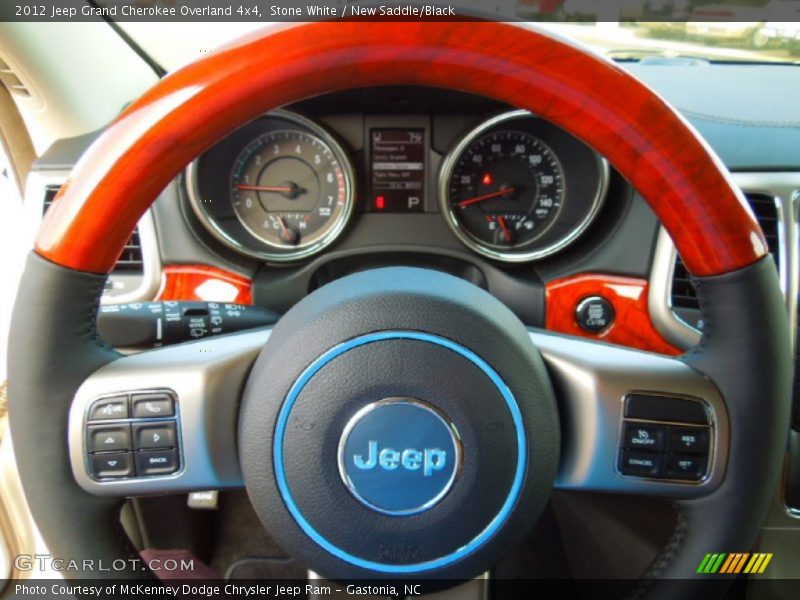 Stone White / New Saddle/Black 2012 Jeep Grand Cherokee Overland 4x4