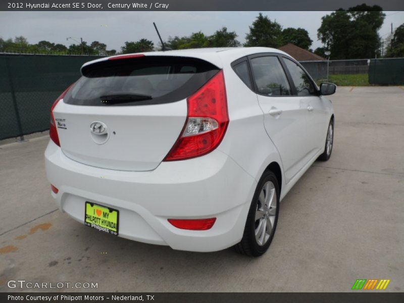 Century White / Gray 2012 Hyundai Accent SE 5 Door