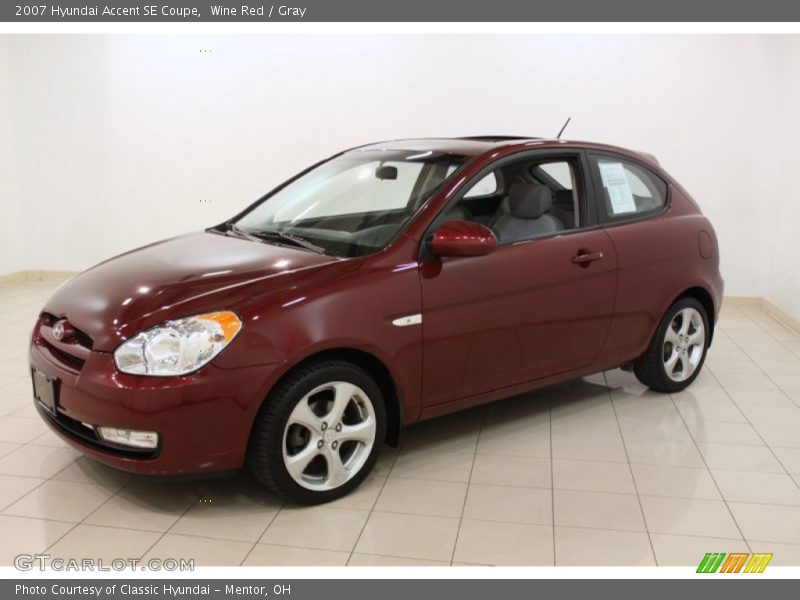 Wine Red / Gray 2007 Hyundai Accent SE Coupe