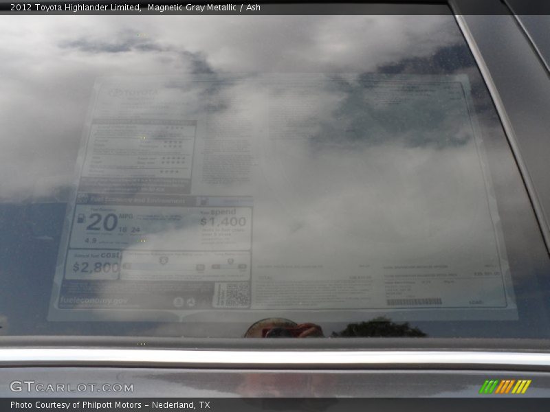 Magnetic Gray Metallic / Ash 2012 Toyota Highlander Limited