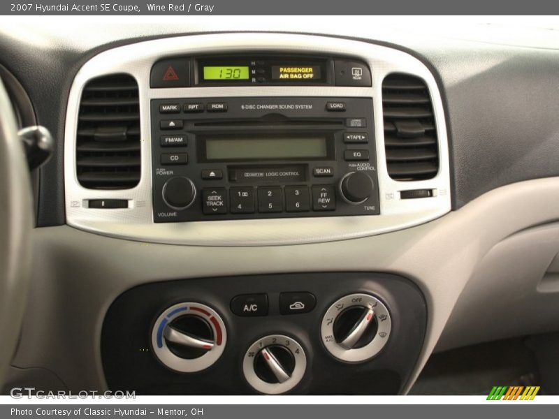Controls of 2007 Accent SE Coupe