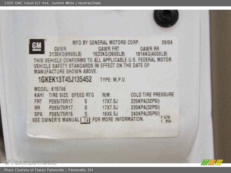 Summit White / Neutral/Shale 2005 GMC Yukon SLT 4x4