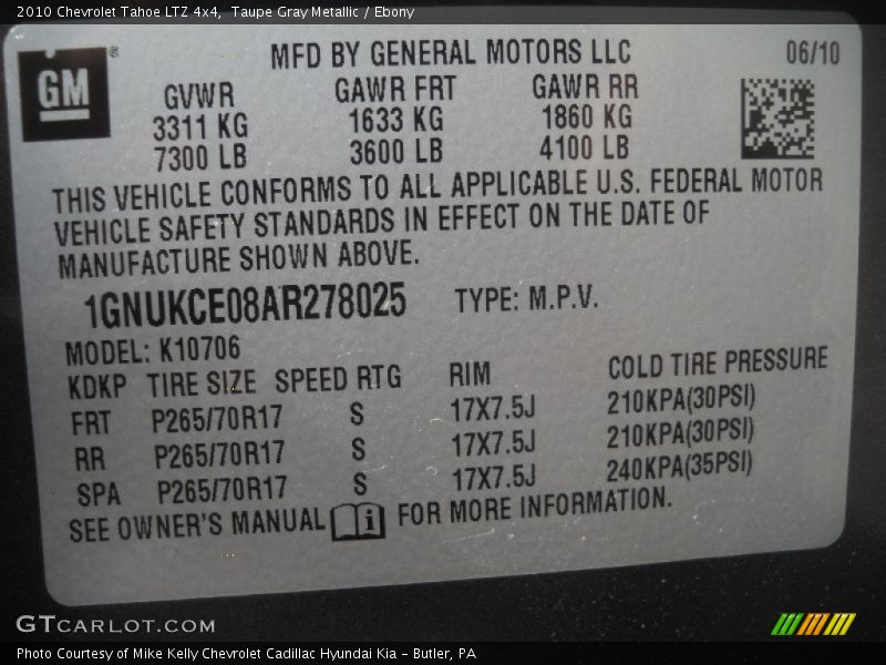 Taupe Gray Metallic / Ebony 2010 Chevrolet Tahoe LTZ 4x4