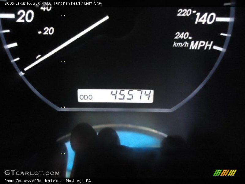 Tungsten Pearl / Light Gray 2009 Lexus RX 350 AWD
