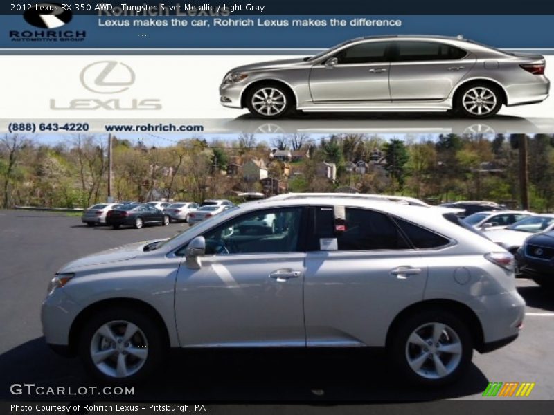 Tungsten Silver Metallic / Light Gray 2012 Lexus RX 350 AWD