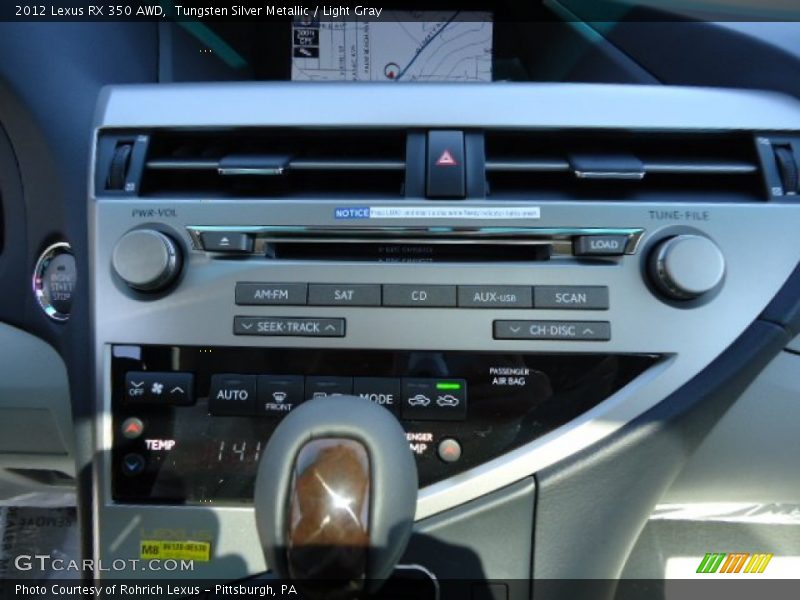 Tungsten Silver Metallic / Light Gray 2012 Lexus RX 350 AWD