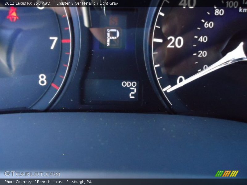 Tungsten Silver Metallic / Light Gray 2012 Lexus RX 350 AWD