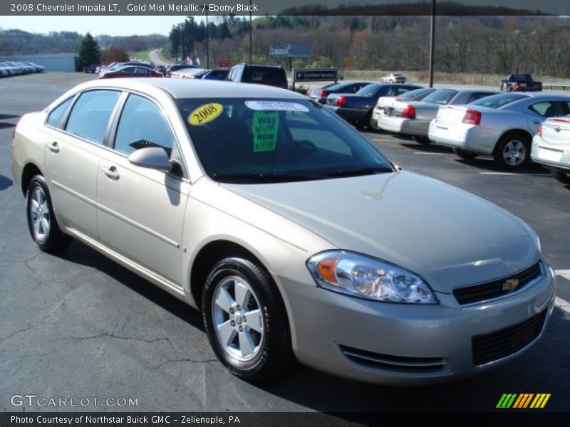Gold Mist Metallic / Ebony Black 2008 Chevrolet Impala LT
