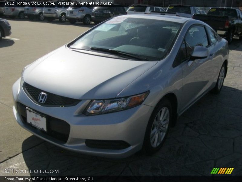 Alabaster Silver Metallic / Gray 2012 Honda Civic EX Coupe