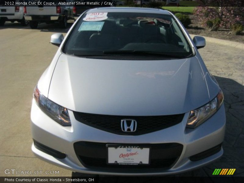 Alabaster Silver Metallic / Gray 2012 Honda Civic EX Coupe