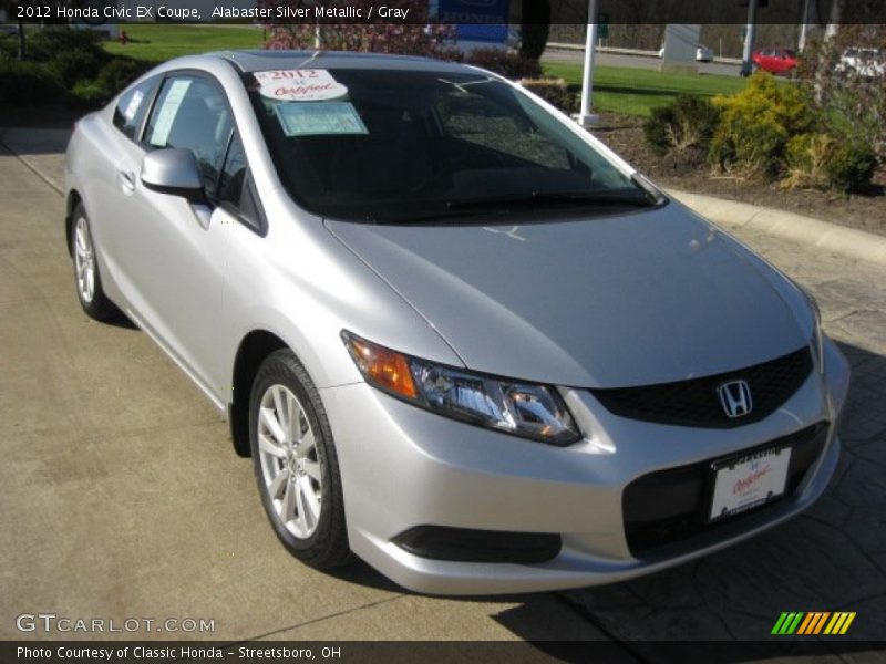 Alabaster Silver Metallic / Gray 2012 Honda Civic EX Coupe