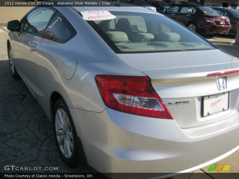 Alabaster Silver Metallic / Gray 2012 Honda Civic EX Coupe