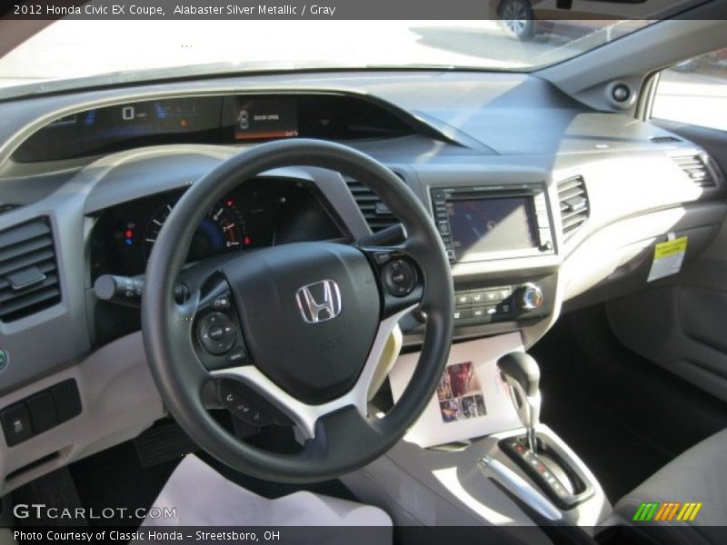 Alabaster Silver Metallic / Gray 2012 Honda Civic EX Coupe