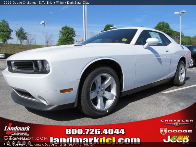 Bright White / Dark Slate Gray 2012 Dodge Challenger SXT
