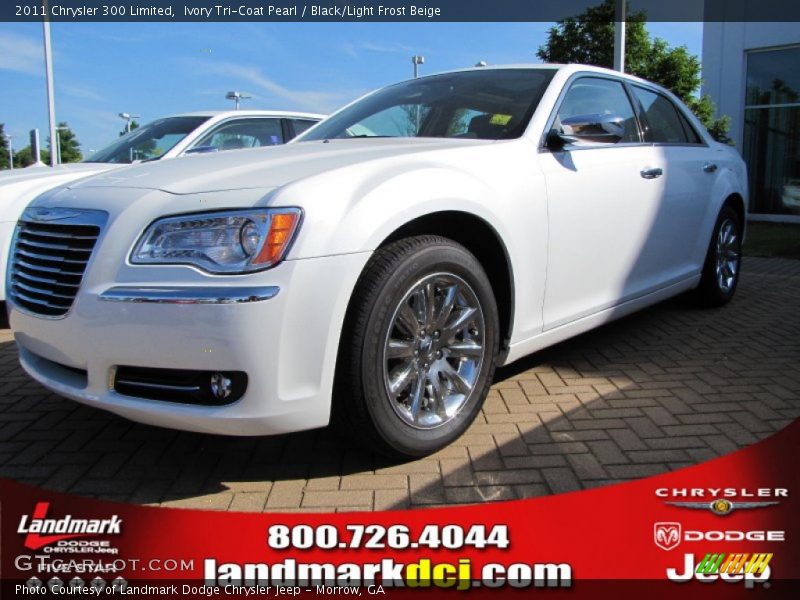 Ivory Tri-Coat Pearl / Black/Light Frost Beige 2011 Chrysler 300 Limited