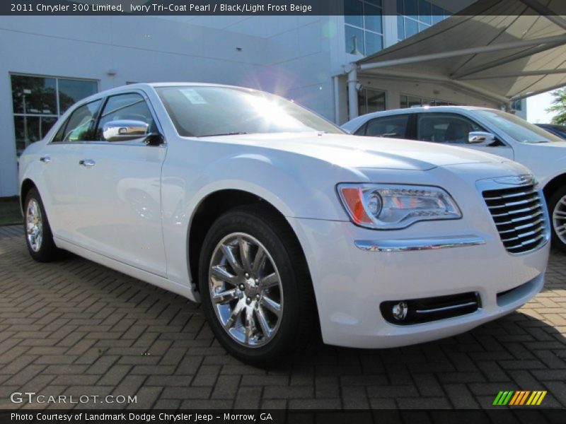 Ivory Tri-Coat Pearl / Black/Light Frost Beige 2011 Chrysler 300 Limited