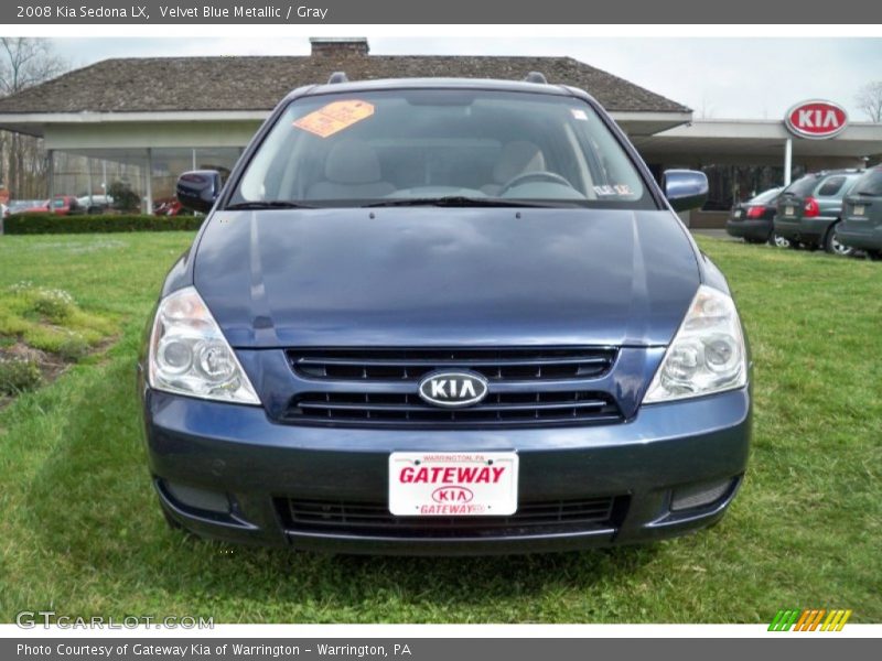 Velvet Blue Metallic / Gray 2008 Kia Sedona LX