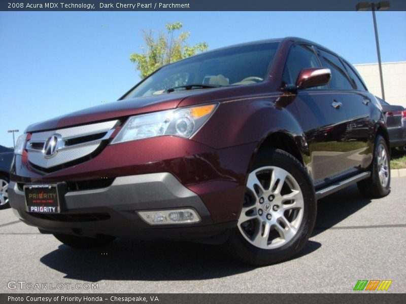 Dark Cherry Pearl / Parchment 2008 Acura MDX Technology