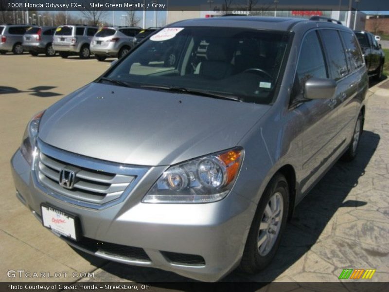 Slate Green Metallic / Gray 2008 Honda Odyssey EX-L