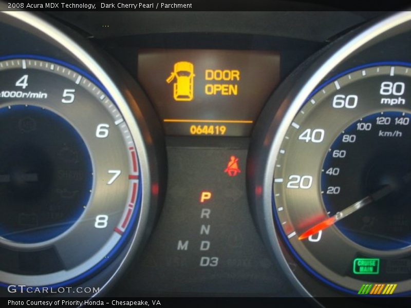 Dark Cherry Pearl / Parchment 2008 Acura MDX Technology