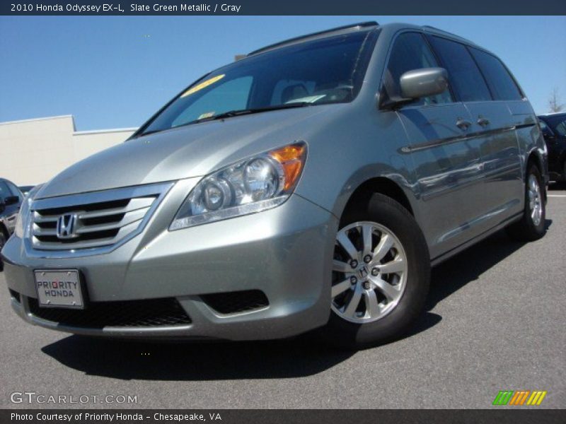 Slate Green Metallic / Gray 2010 Honda Odyssey EX-L