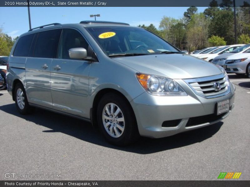 Slate Green Metallic / Gray 2010 Honda Odyssey EX-L