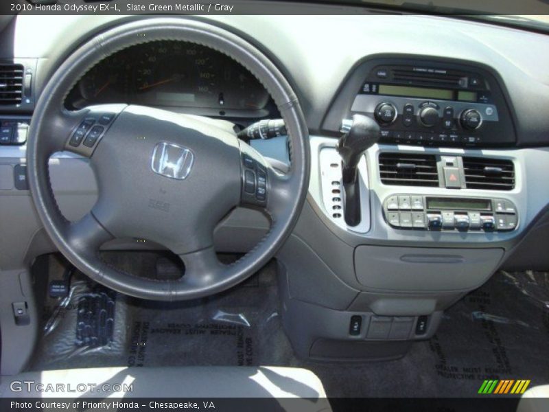 Slate Green Metallic / Gray 2010 Honda Odyssey EX-L