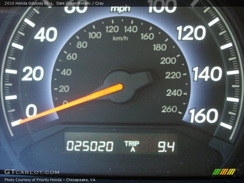 Slate Green Metallic / Gray 2010 Honda Odyssey EX-L