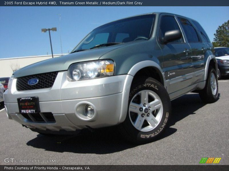 Titanium Green Metallic / Medium/Dark Flint Grey 2005 Ford Escape Hybrid 4WD