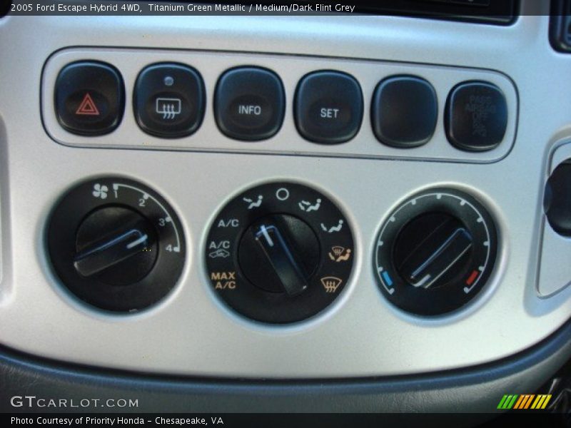 Controls of 2005 Escape Hybrid 4WD