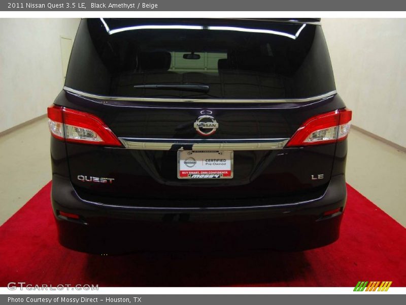 Black Amethyst / Beige 2011 Nissan Quest 3.5 LE