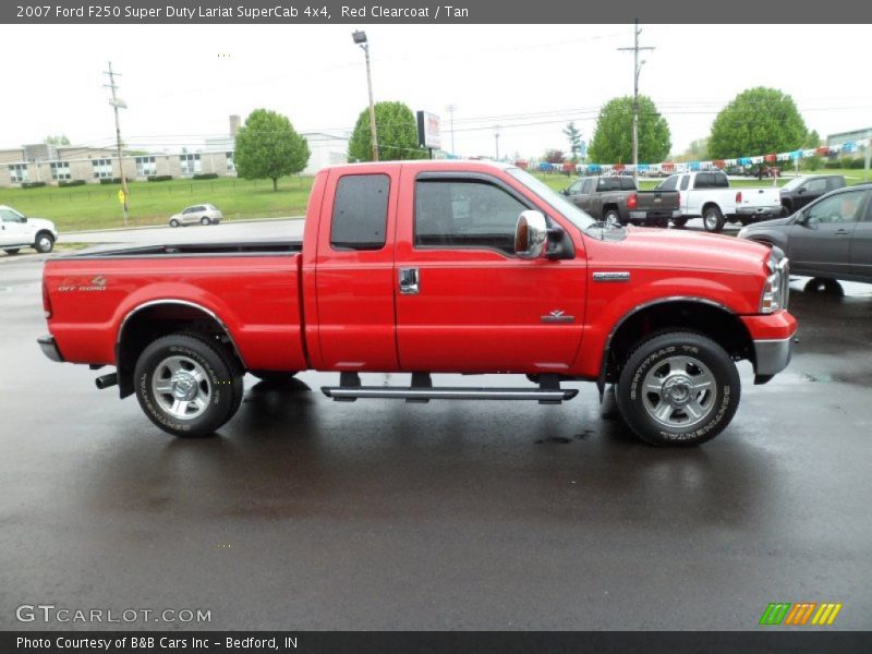 Red Clearcoat / Tan 2007 Ford F250 Super Duty Lariat SuperCab 4x4