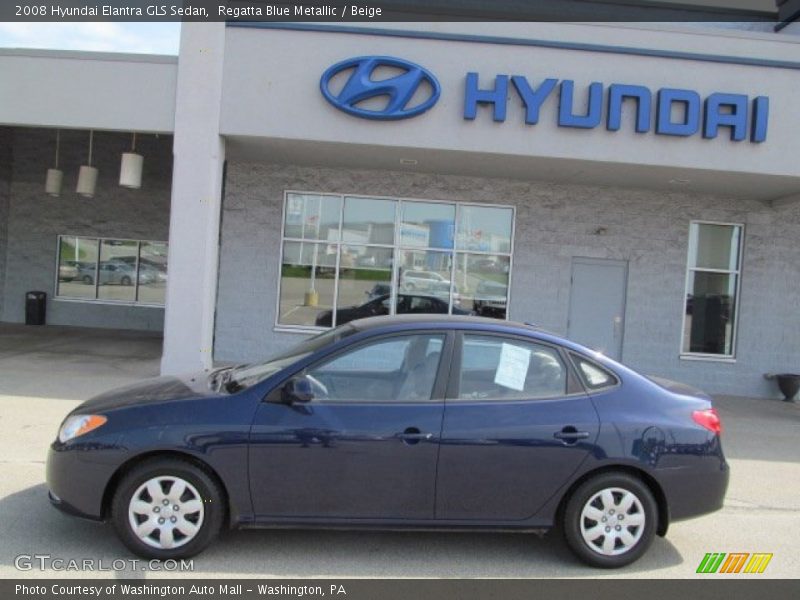 Regatta Blue Metallic / Beige 2008 Hyundai Elantra GLS Sedan
