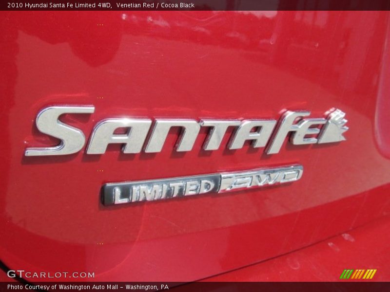 Venetian Red / Cocoa Black 2010 Hyundai Santa Fe Limited 4WD