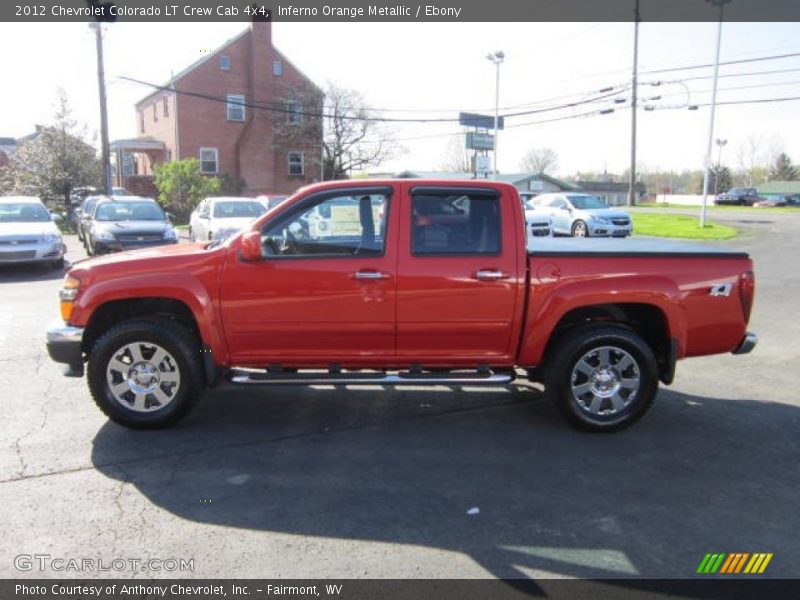 Inferno Orange Metallic / Ebony 2012 Chevrolet Colorado LT Crew Cab 4x4