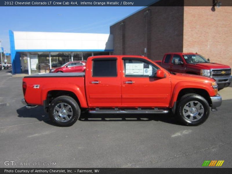 Inferno Orange Metallic / Ebony 2012 Chevrolet Colorado LT Crew Cab 4x4