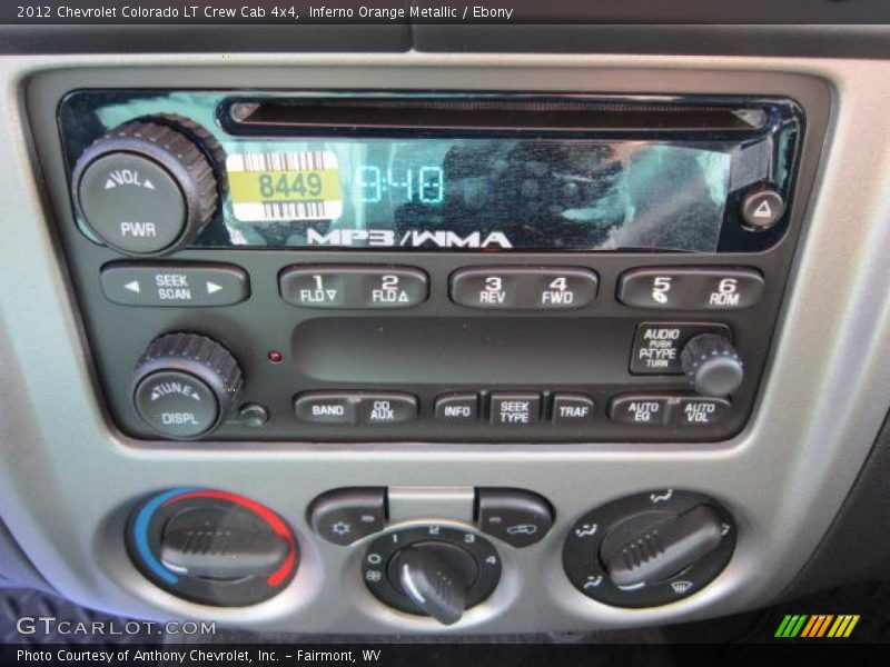 Inferno Orange Metallic / Ebony 2012 Chevrolet Colorado LT Crew Cab 4x4
