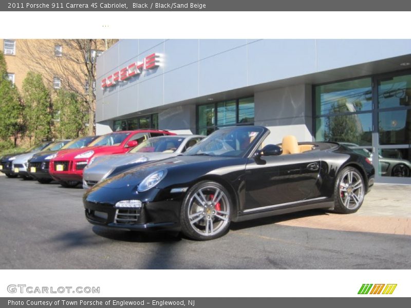 Black / Black/Sand Beige 2011 Porsche 911 Carrera 4S Cabriolet