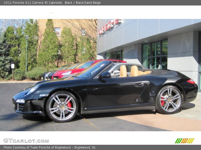 Black / Black/Sand Beige 2011 Porsche 911 Carrera 4S Cabriolet